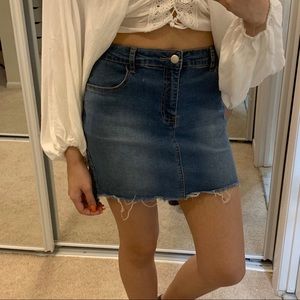Forever 21 High-Low Jean Mini Skirt